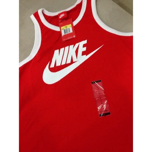 Nike Ace Logo Red Tank Top Unwashed The Rock Pain & Gain Movie Small